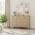 thumbnail image 2 of EastVita Fluted Dresser 47 Inch Wide Storage Organizer Cabinet for Living Room Hallway Entryway Natural, 2 of 7