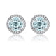 thumbnail image 1 of JeenMata Pendientes de Botón con Halo de Piedra Natal de Marzo de Aguamarina de Talla Redonda de 1,25 Quilates en Oro Blanco de 18 K sobre Plata, 1 of 5