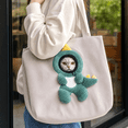 thumbnail image 4 of Pet Canvas Shoulder Bag with Head Hole, 14.96 x 14.96 Inch Portable Tote Carrier with Breathable Opening, 3 Animal Designs Available for Small Pets and Outdoor Use, 4 of 5
