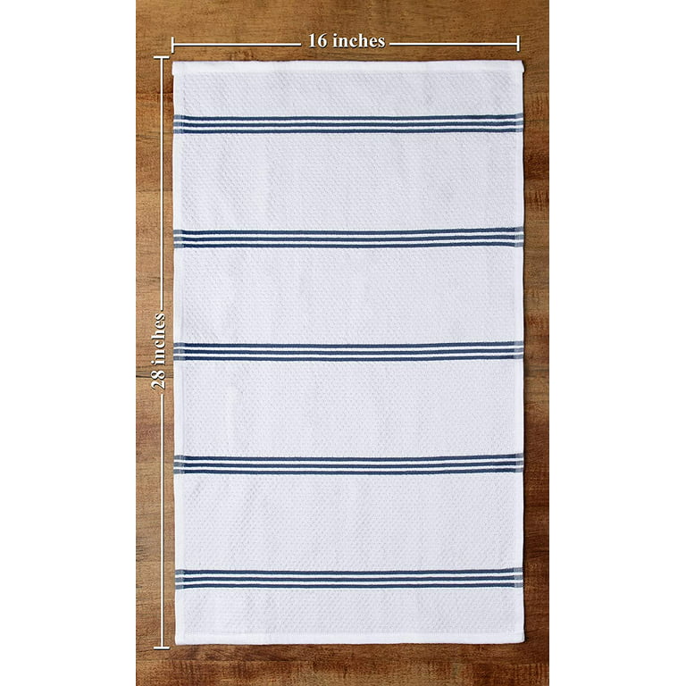 Sticky Toffee Kitchen Towels Dish Towels 100% Cotton, Set of 4, Dark Blue  and White Hand Towels, Tea Towels, Reusable Absorbent Cleaning Cloths, 28  in