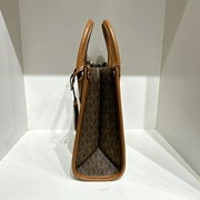 Michael Kors Womens Small Polyester Signature Tote Bag, Brown