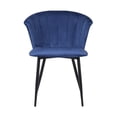 thumbnail image 6 of Lulu Contemporary Dining Chair in Black Powder Coated Finish and&nbsp;Blue Velvet, 6 of 11