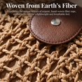 thumbnail image 6 of BadPiggies Women Straw Shoulder Bag Hollow Out Summer Beach Handbag Woven Zipper Crescent Purse (Khaki), 6 of 9