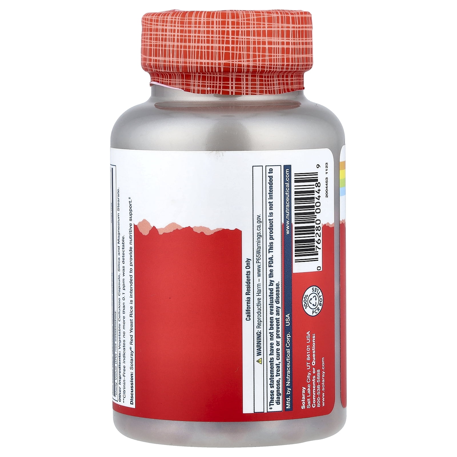 Solaray Red Yeast Rice, Healthy Heart & Cardiovascular Support, Non-Irradiated & Citrinin-Free, 120 Serv, 120 VegCaps