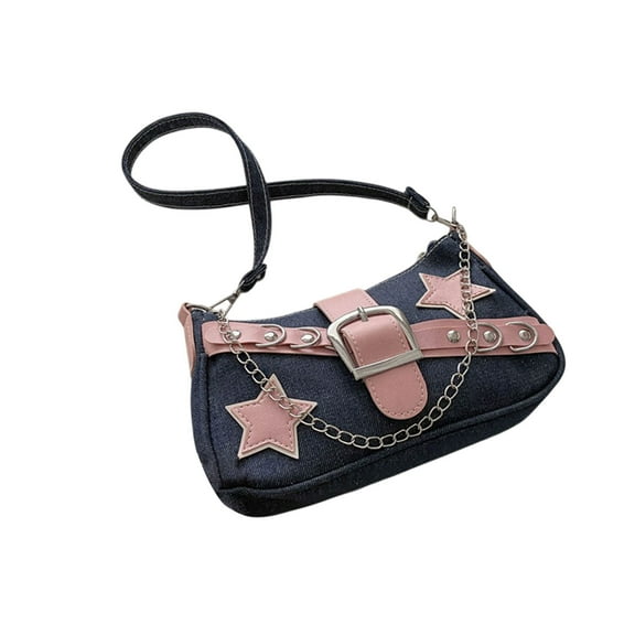 Matoen Trendy Denim Chain Tote Bag for Women - Lightweight Shoulder & Armpit Handbag, Fashionable Ladies Purse