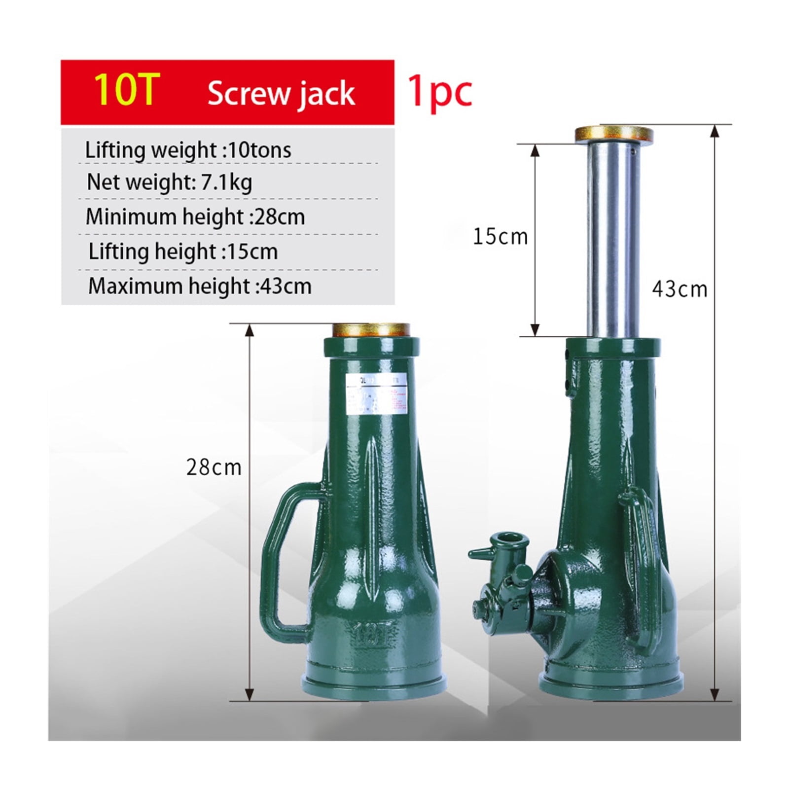 The Maximum Height Of Gear Stand Of 10 Tons Mechanical Hand Screw Jack Is 43cm ,Easy to Operate