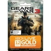 Gears Of War 3 Xbox Live 12 Month Gold Membership Card
