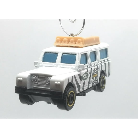 Christmas Ornament for 1965 Land Rover Gen II Safari White Zebra