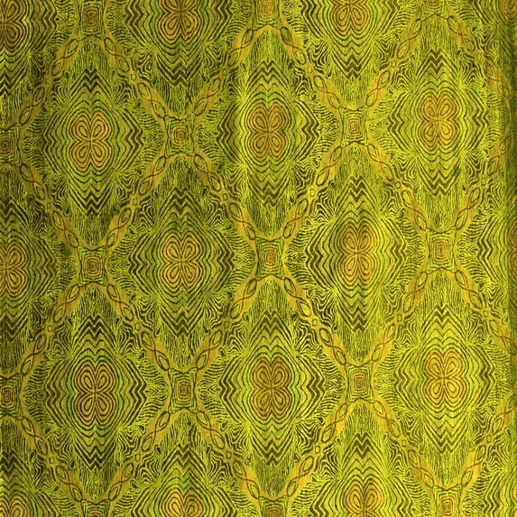 Ahgly Company Machine Washable Indoor Square Abstract Yellow Contemporary Area Rugs, 6' Square