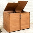 thumbnail image 3 of Leisure Season Medium Horizontal Wood Trash and Recycling Storage Shed in Brown, 3 of 6