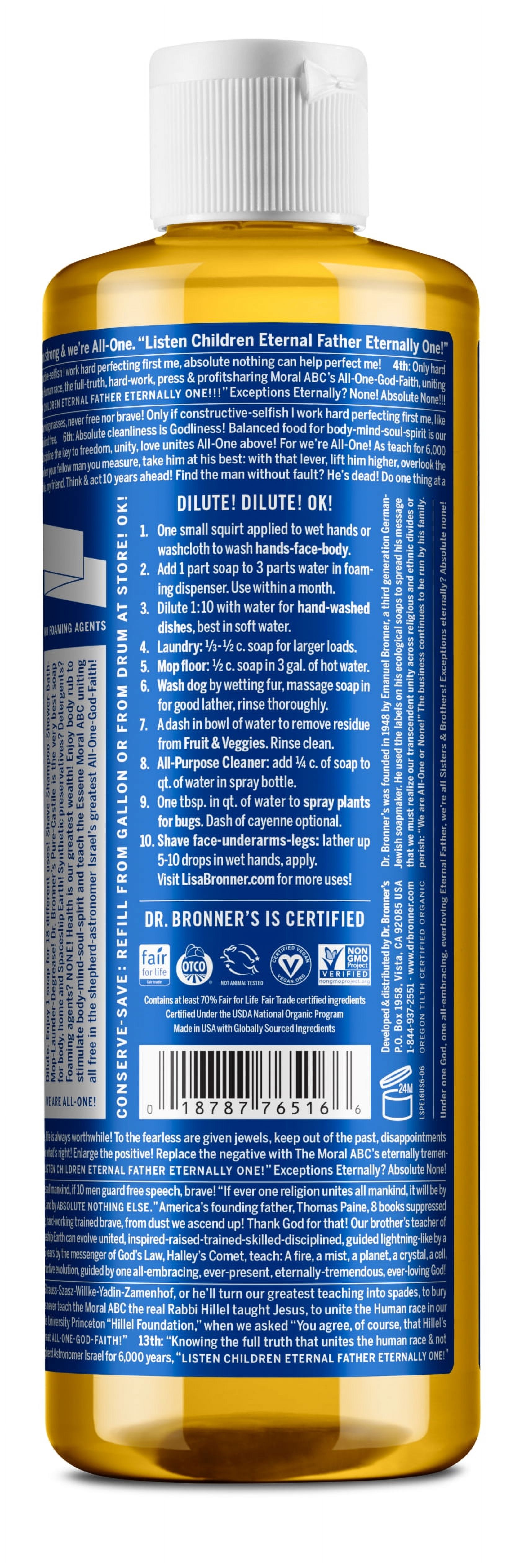 Dr. Bronner's Peppermint Pure-Castile Liquid Soap - 16 oz - image 2 of 7