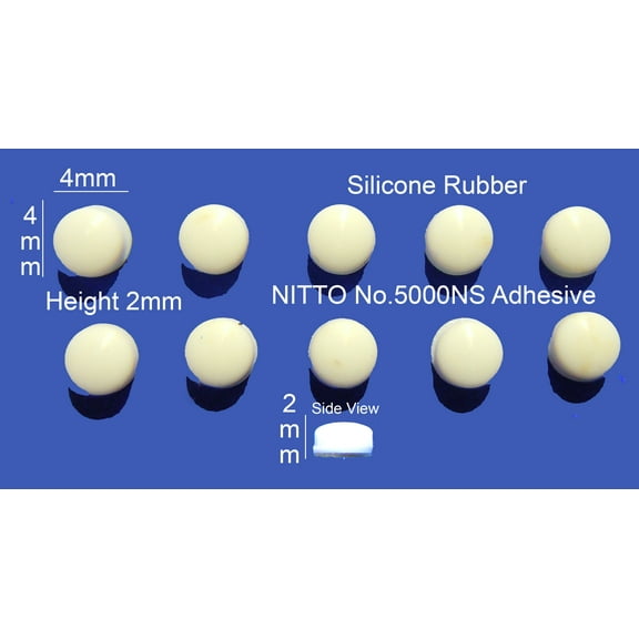 VATH Self Adhesive Silicone Rubber Feet 4mm(L) x 2mm(H) 10pcs [RB140]