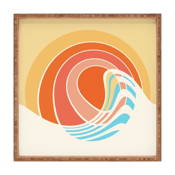 Society6 Sun Surf by Gale Switzer Square Bamboo Tray