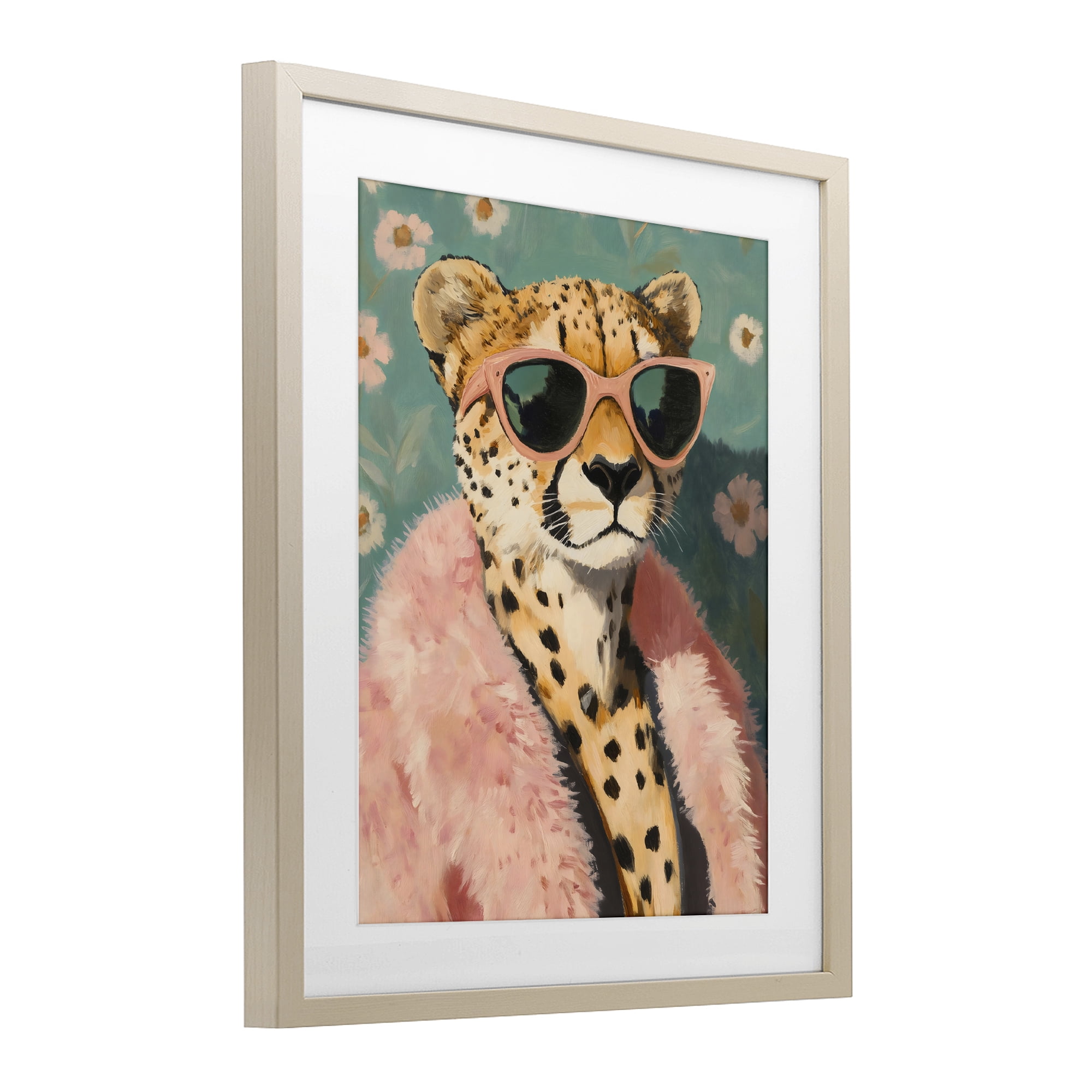 Stupell Industries Glam Cheetah in Pink Fur Birch Framed Print Under Glass, design by The Prints Vibe