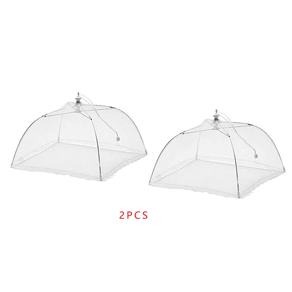 Mesh Food Cover Tent Umbrella Pop-Up Fruit Cover Net, 16 inch Collapsible Mesh Cake Cover Net Washable Food Net Cover Keep out Flies Wasp Bugs Mosquitoes for Party Picnic BBQ - by ROBOT-GXG