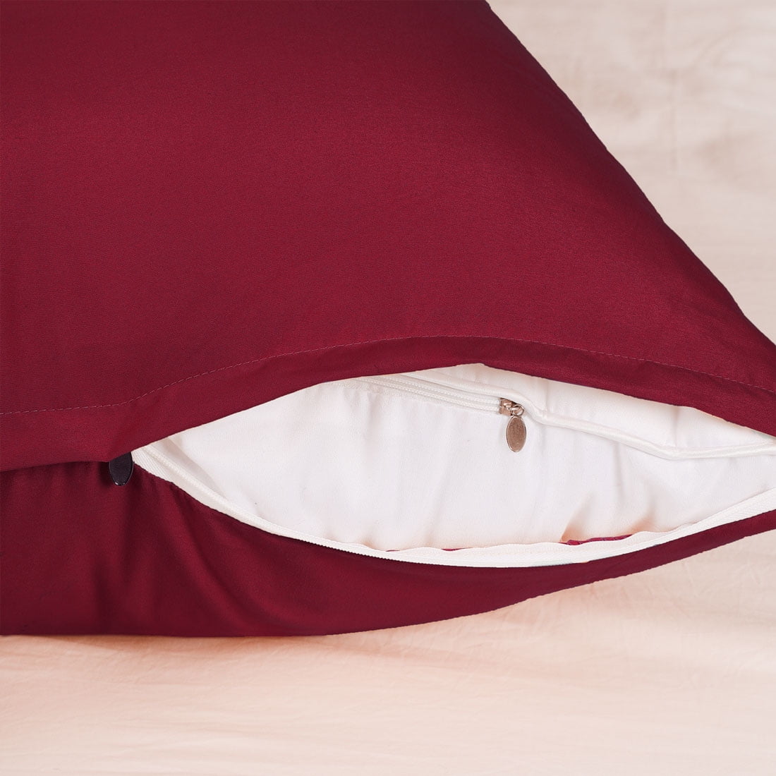 Unique Bargains Pillowcases 2 Pack Microfiber Body Pillow Covers Wine 20" x 54"