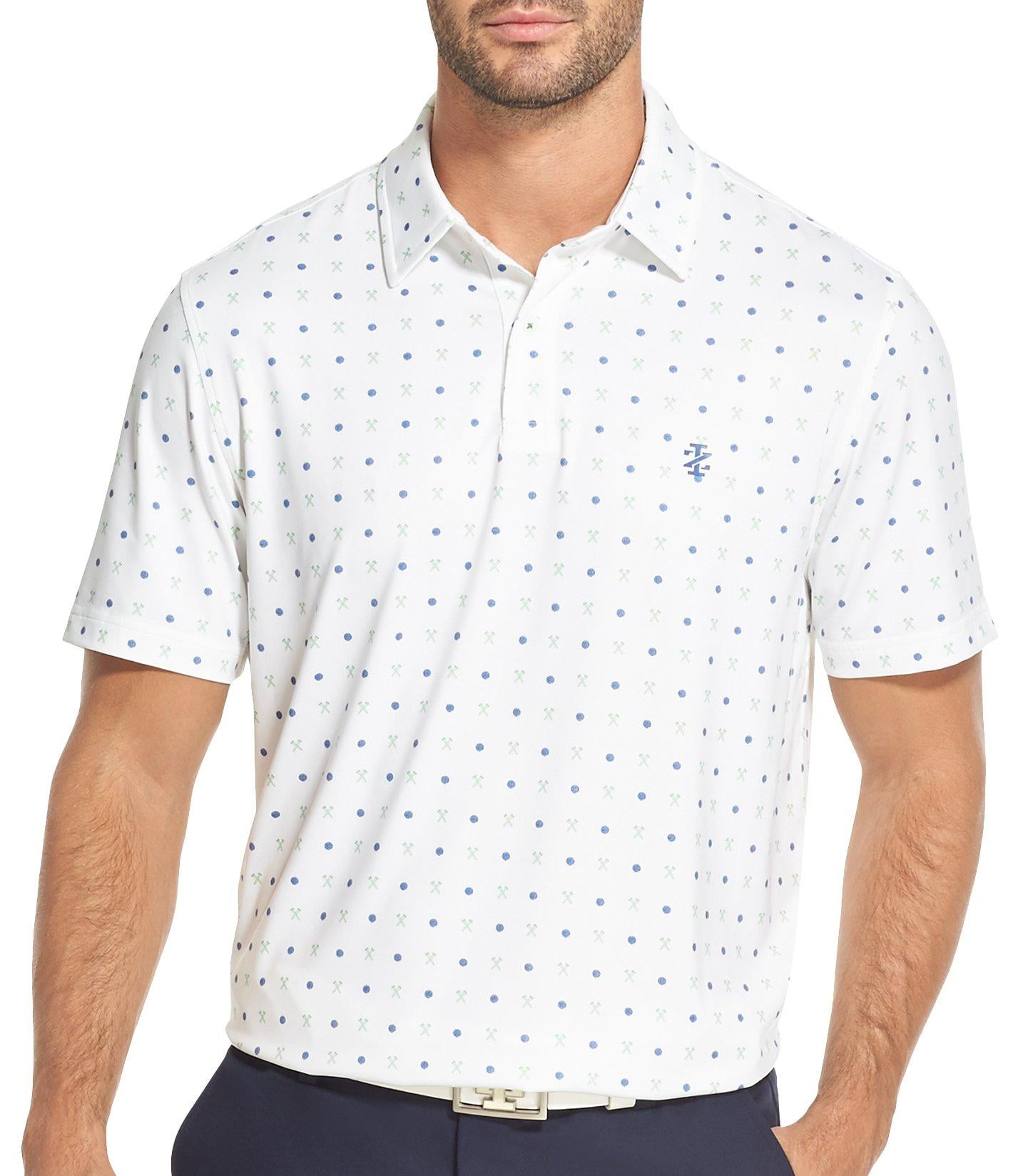 IZOD Golf Mens Golf Ball Print Polo 