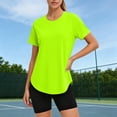 thumbnail image 6 of Ladies Tops And Blouses Ndbuld Women's Fashionable Slim-fitting Elastic Lightweight Casual UPF 50+ Sunscreen Hiking Sports Short-sleeved Round-neck Top Green XXL, 6 of 9
