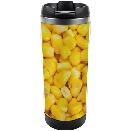 

Yellow Corn Kernel Texture Stainless Steel Tumbler 380ML with Lid Double Wall Printed Cup Travel Mug for Home Office