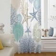 thumbnail image 5 of Marine Life Sheer Curtains 45 Inches Long, Summer Coastal Nautical Coral Conch Seashells Light Filering Curtains, Breathable Simi Curtain Privacy Drapes for Kitchen Bathroom Small Window Treatment, 5 of 8