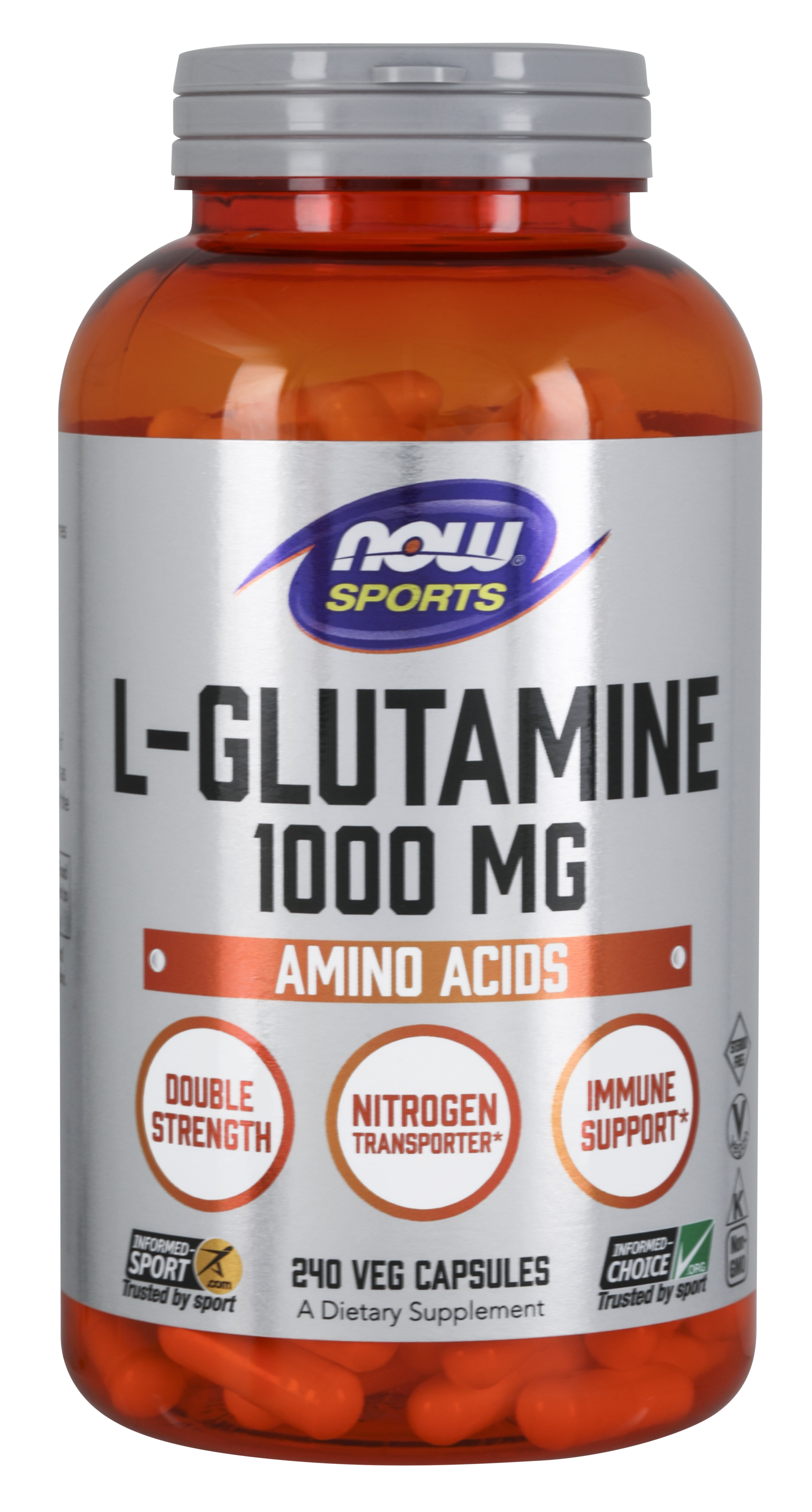 NOW Sports Nutrition, LGlutamine, Double Strength 1,000 mg, Amino Acid