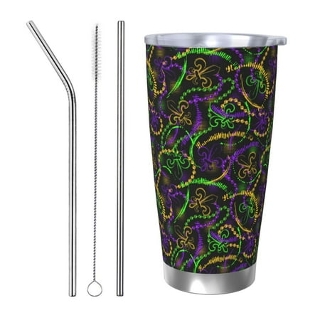 

Coaee Neon Mardi Gras for 20oz Insulated Kettle Water Bottle For Running Hiking Cycling Climbing Men S Woman Insulated Water Bottle-Straw Three-piece Set