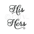 thumbnail image 2 of His and Hers Vinyl Lettering Wall Decal Sticker Bathroom Decals Size: 6"H x 9"L, 6"H x 11"L - Color: Black, 2 of 6