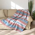 thumbnail image 2 of Manta Mexicana Auténtica Tejida a Mano, Falsa Serape - Suave y Duradera - Colorida para Playa, Picnic, Yoga y Camping - Manta Boho Tradicional - Manta para Exterior 70"x50" (Chicle), 2 of 3