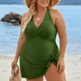 thumbnail image 5 of Rhuody One Piece Swimsuit Women Sleeveless Womens Plus Size Swim Dress Bathing Suits Swim Suits Retro Bathing Suit Green 4XL, 5 of 8