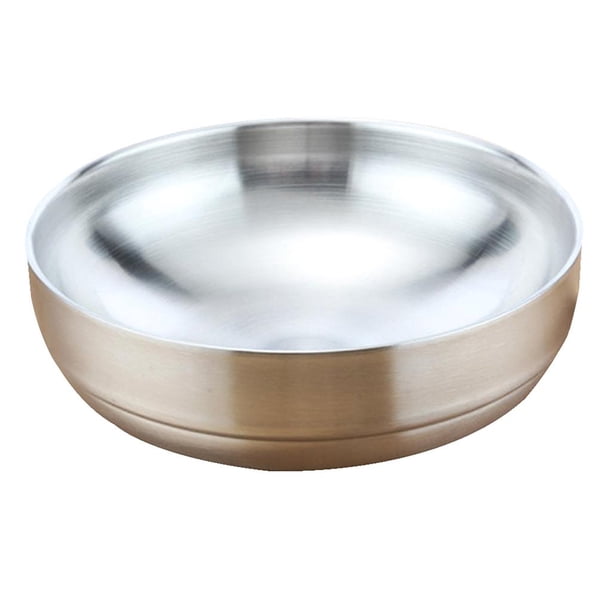 Fideos de Acero Inoxidable Cuenco Sopa de Cena Frutero Utensilios de Cocina - Plata 19cm, tal se describe Baoblaze Tazón de fideos de acero inoxidable