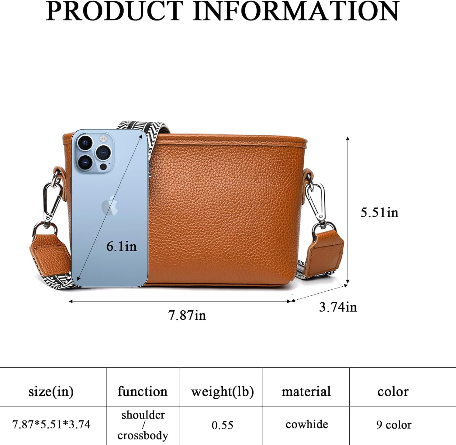 HMSHA Crossbody Bags for Women, Trendy Leather Crossbody Camera Bag Purse with Guitar Strap Small Shoulder Handbag