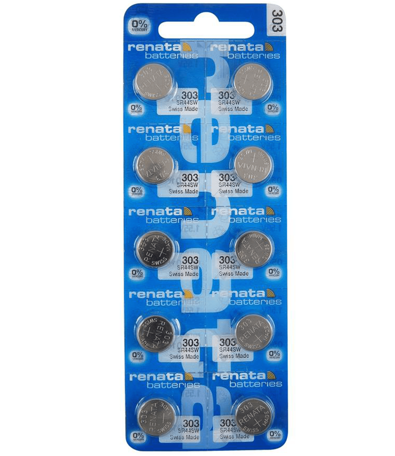 Renata 303 SR44SW Batteries - 1.55V Silver Oxide 303 Watch Battery (10 ...