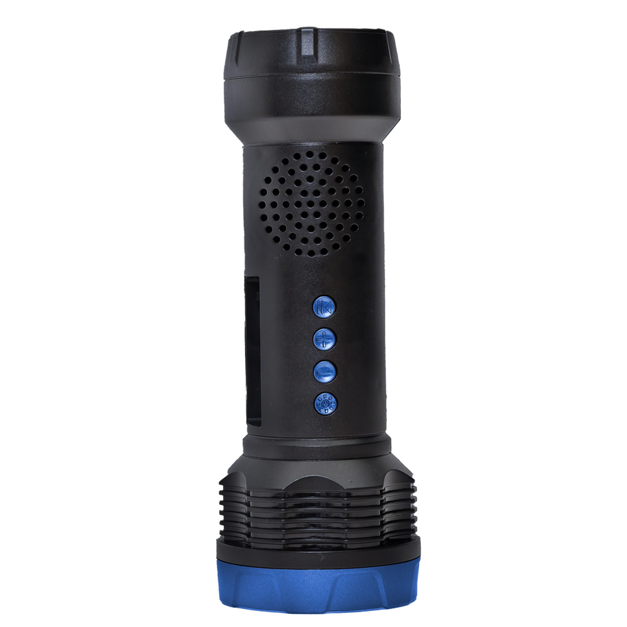 Audiobox FSL-200 Solar Rechargeable Flashlight with Bluetooth Speaker, FM Radio, TWS, and LED Light – Portable for Camping, Hiking, Travel Blue