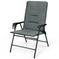 thumbnail image 4 of Topbuy Outdoor Folding Chair Collapsible Enlarged Chair with Cup Holder Grey, 4 of 7