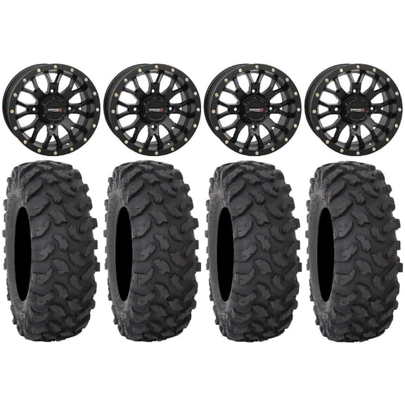 System 3 ST-3 Black 15" Wheels 35" XTR370 Tires Can-Am Maverick X3 / Honda Pioneer 1000 / Talon