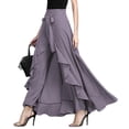 thumbnail image 1 of Pantalones Palazzo para mujer Falda pantalón femenina elegante de cintura alta irregular suelta de color puro, 1 of 1
