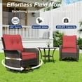 thumbnail image 6 of ASJMR 10 Pieces Wicker Patio Furniture Set With 43" Gas Fire Pit Table & 2 Swivel Chairs,Outdoor Rattan Sectional Sofa Conversation Set With Cushions & Tables,Red, 6 of 10