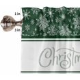 thumbnail image 5 of Green Christmas Snowflake Kitchen Curtain 2 Panels Tiers Curtains 36 Inch Length, Xmas Snowflake Winter Striped Curtains Rod Pocket Curtains Window Drapes Treatment Window Cafe Curtains, 5 of 5