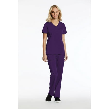 

Elements EL9925 Women s Four Way Stretch Scrub Set Eggplant Medium