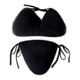 thumbnail image 4 of Beachwear Set for Summer Leisure with Sleek Strapless Solid Design and Versatile Two-Piece Bikini Ensemble, 4 of 5