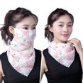 thumbnail image 1 of Women Sun Protection Veil Triangle Print Scarf UV Protection Breathable Mask, 1 of 8