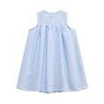 thumbnail image 2 of HWJAD 2-7T Kids Girl Smocked Dresses Cute Spring Summer Plaid Sun Dresses Toddler Casual Sleeveless Duck Embroidered Dress, 2 of 10