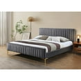 thumbnail image 4 of Omax Decor Julia Upholstered Contemporary Fabric King Platform Bed in Charcoal, 4 of 7
