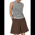 thumbnail image 2 of Suéter de Punto de Verano para Mujer, Camiseta Sin Mangas con Cuello Redondo de Crochet, Blusa Informal Sin Mangas con Aberturas Gris M, 2 of 9