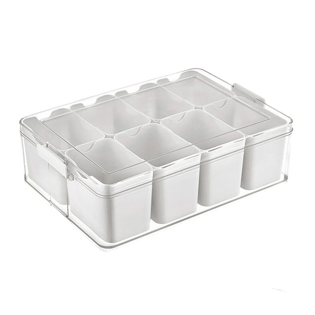 Botella de condimentos para el hogar, Caja de almacenamiento de condimentos 8 en 1, contenedor de especias resistente portátil a prueba de polvo para Blanco
