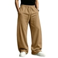 thumbnail image 2 of Men's Baggy Sweatpants Wide Leg Lounge Cotton Casual Jogging Pants | High waist drawstring athletic outfits 3XL, 2 of 8