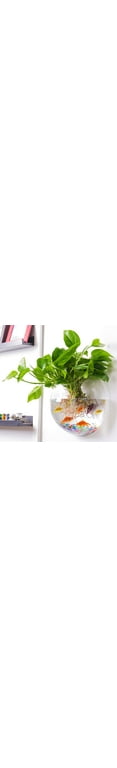 Wall Desk Hanging Fish Tank,Glass Fish Bowl With Stand,Mini