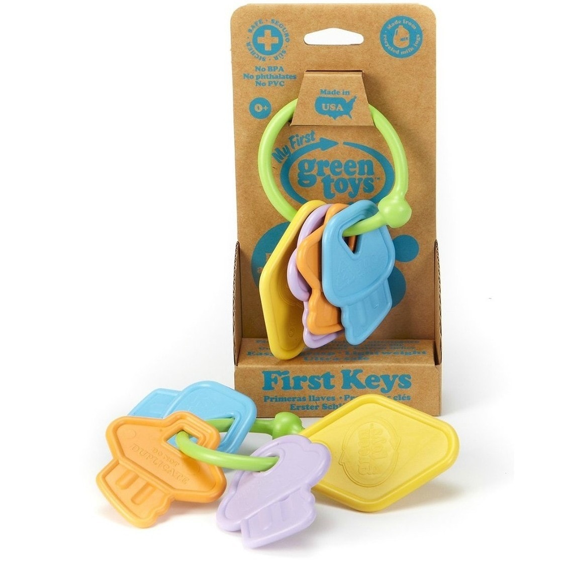 Green Toys Eco-Friendly Baby Teether, Multicolor, 4 Piece Count