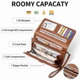 thumbnail image 3 of FALAN MULE Wallets for Women Trifold Wristlet Wallets Large Capacity RFID Blocking Ladies Purse Credit Card Holder, 3 of 7