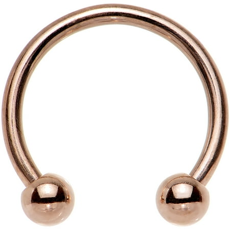 Gauge Spike Circular Barbells - Body Candy Rose Gold Plated Circular Horseshoe Barbell 16 Gauge 3/8